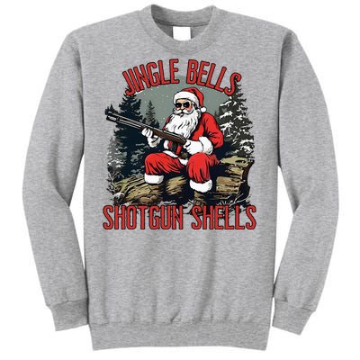 Jingle Bells Shotgun Shells Funny Santa Tall Sweatshirt