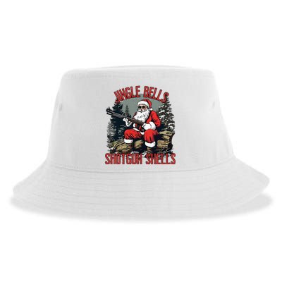 Jingle Bells Shotgun Shells Funny Santa Sustainable Bucket Hat