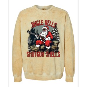 Jingle Bells Shotgun Shells Funny Santa Bruh Gun Colorblast Crewneck Sweatshirt