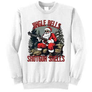 Jingle Bells Shotgun Shells Funny Santa Bruh Gun Sweatshirt