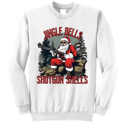 Jingle Bells Shotgun Shells Funny Santa Bruh Gun Sweatshirt