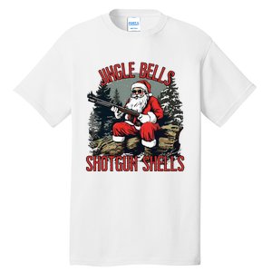 Jingle Bells Shotgun Shells Funny Santa Bruh Gun Tall T-Shirt