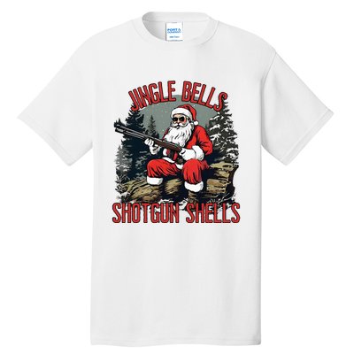 Jingle Bells Shotgun Shells Funny Santa Bruh Gun Tall T-Shirt