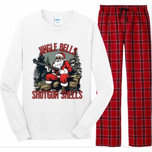 Jingle Bells Shotgun Shells Funny Santa Bruh Gun Long Sleeve Pajama Set