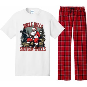 Jingle Bells Shotgun Shells Funny Santa Bruh Gun Pajama Set