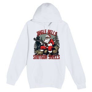 Jingle Bells Shotgun Shells Funny Santa Bruh Gun Premium Pullover Hoodie