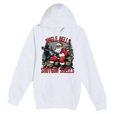 Jingle Bells Shotgun Shells Funny Santa Bruh Gun Premium Pullover Hoodie