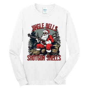 Jingle Bells Shotgun Shells Funny Santa Bruh Gun Tall Long Sleeve T-Shirt