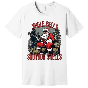 Jingle Bells Shotgun Shells Funny Santa Bruh Gun Premium T-Shirt