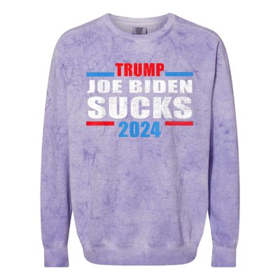 Joe Biden Sucks Funny AntiBiden Election ProTrump 2024 Colorblast Crewneck Sweatshirt