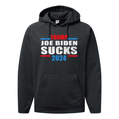 Joe Biden Sucks Funny AntiBiden Election ProTrump 2024 Performance Fleece Hoodie