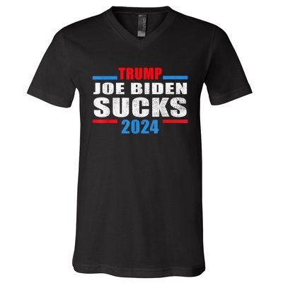 Joe Biden Sucks Funny AntiBiden Election ProTrump 2024 V-Neck T-Shirt