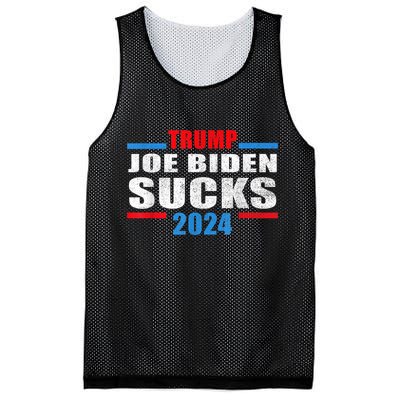 Joe Biden Sucks Funny AntiBiden Election ProTrump 2024 Mesh Reversible Basketball Jersey Tank