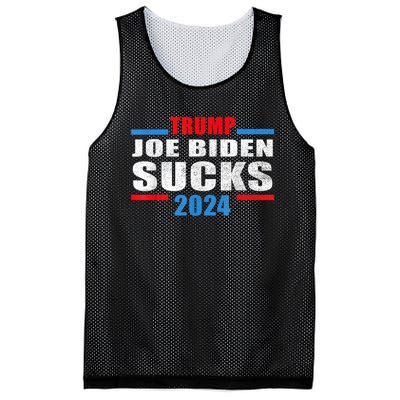 Joe Biden Sucks Funny AntiBiden Election ProTrump 2024 Mesh Reversible Basketball Jersey Tank