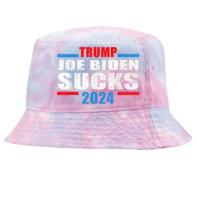 Joe Biden Sucks Funny AntiBiden Election ProTrump 2024 Tie-Dyed Bucket Hat