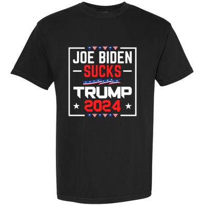 Joe Biden Sucks Trump 2024 For President Political Election Garment-Dyed Heavyweight T-Shirt