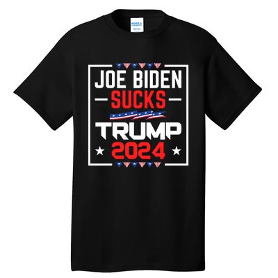 Joe Biden Sucks Trump 2024 For President Political Election Tall T-Shirt