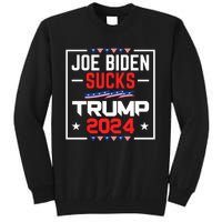 Joe Biden Sucks Trump 2024 For President Political Election Tall Sweatshirt