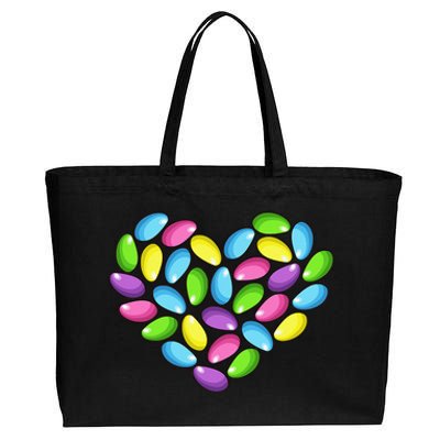 Jelly Bean Spring Easter Candy Heart Shaped Pastel Gift Cotton Canvas Jumbo Tote