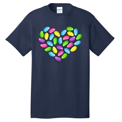 Jelly Bean Spring Easter Candy Heart Shaped Pastel Gift Tall T-Shirt