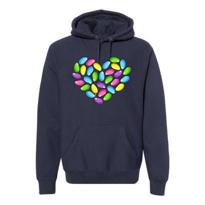 Jelly Bean Spring Easter Candy Heart Shaped Pastel Gift Premium Hoodie