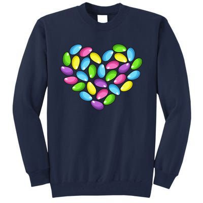 Jelly Bean Spring Easter Candy Heart Shaped Pastel Gift Tall Sweatshirt