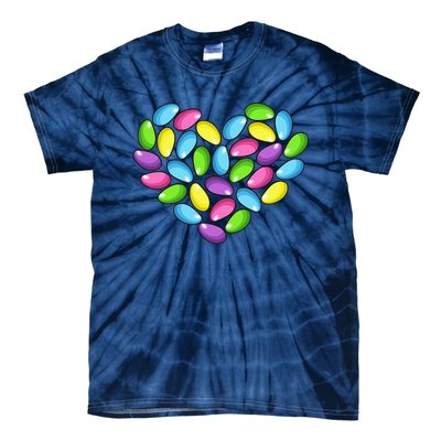 Jelly Bean Spring Easter Candy Heart Shaped Pastel Gift Tie-Dye T-Shirt