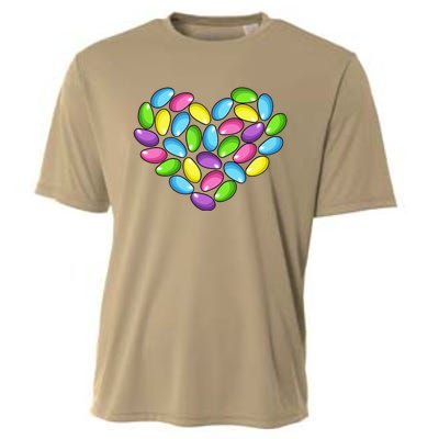 Jelly Bean Spring Easter Candy Heart Shaped Pastel Gift Cooling Performance Crew T-Shirt