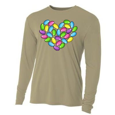 Jelly Bean Spring Easter Candy Heart Shaped Pastel Gift Cooling Performance Long Sleeve Crew