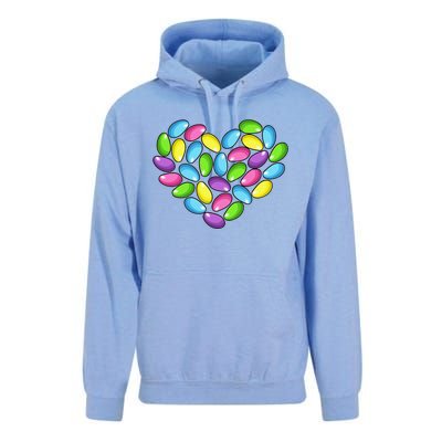 Jelly Bean Spring Easter Candy Heart Shaped Pastel Gift Unisex Surf Hoodie