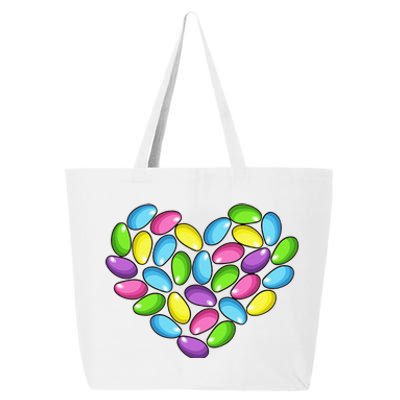 Jelly Bean Spring Easter Candy Heart Shaped Pastel Gift 25L Jumbo Tote