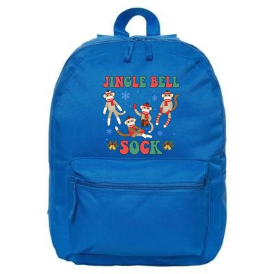 Jingle Bell Sock Funny Sock Monkey Christmas Monkey Lovers Gift 16 in Basic Backpack