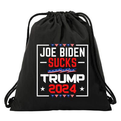 Joe Biden Sucks Trump 2024 For President Political Drawstring Bag
