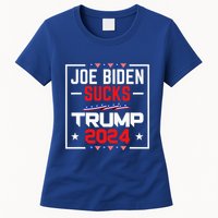 Joe Biden Sucks Trump 2024 For President Political Womens T-Shirt