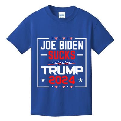 Joe Biden Sucks Trump 2024 For President Political Kids T-Shirt