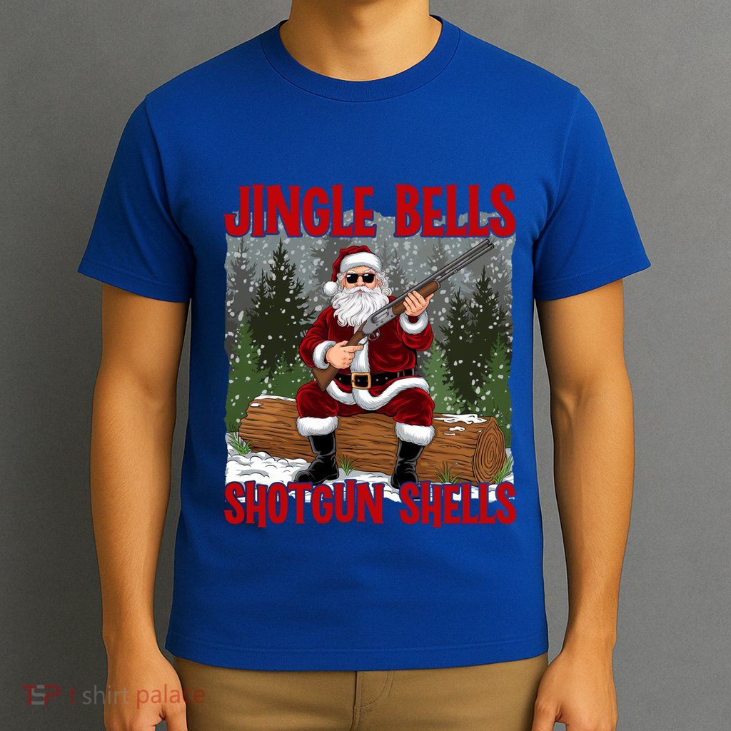 Jingle Bells Shotgun Shells Funny Cool Santa Bruh Sunglasses Meaningful Gift T-Shirt
