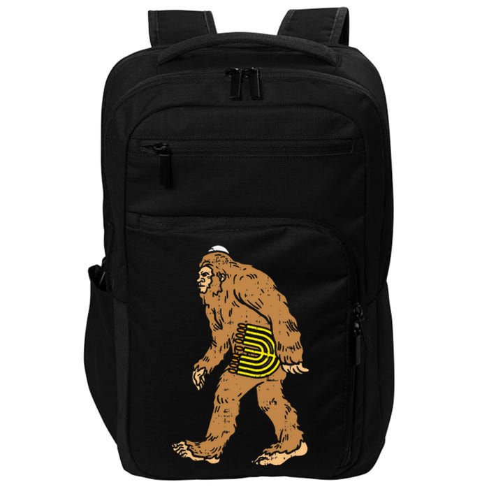 Jewish Bigfoot Sasquatch Carry Menorah Funny Hanukkah Gift  Impact Tech Backpack