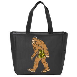 Jewish Bigfoot Sasquatch Carry Menorah Funny Hanukkah Gift  Zip Tote Bag