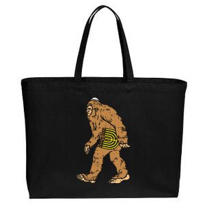 Jewish Bigfoot Sasquatch Carry Menorah Funny Hanukkah Gift  Cotton Canvas Jumbo Tote