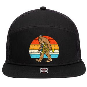 Jewish Bigfoot Sasquatch Menorah Hanukkah Chanukah PJs  7 Panel Mesh Trucker Snapback Hat