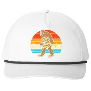 Jewish Bigfoot Sasquatch Menorah Hanukkah Chanukah PJs  Snapback Five-Panel Rope Hat