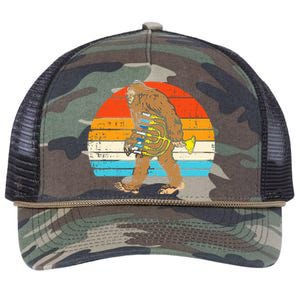 Jewish Bigfoot Sasquatch Menorah Hanukkah Chanukah PJs  Retro Rope Trucker Hat Cap