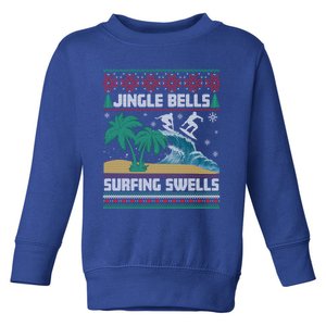 Jingle Bells Surfing Swells Ugly Christmas Funny Great Gift Toddler Sweatshirt