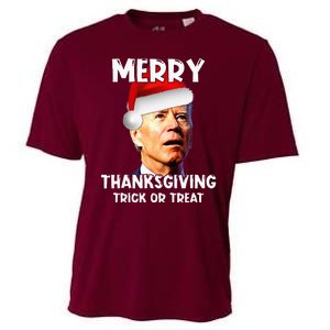 Joe Biden Santa Hat Merry Thanksgiving Christmas Cooling Performance Crew T-Shirt