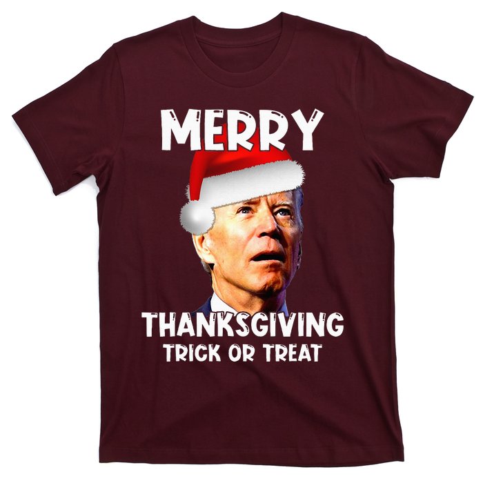 Joe Biden Santa Hat Merry Thanksgiving Christmas T-Shirt