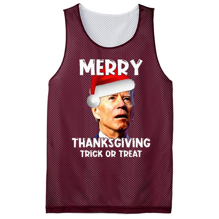 Joe Biden Santa Hat Merry Thanksgiving Christmas Mesh Reversible Basketball Jersey Tank