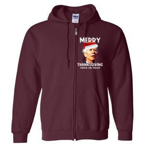 Joe Biden Santa Hat Merry Thanksgiving Christmas Full Zip Hoodie