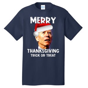 Joe Biden Santa Hat Merry Thanksgiving Christmas Tall T-Shirt