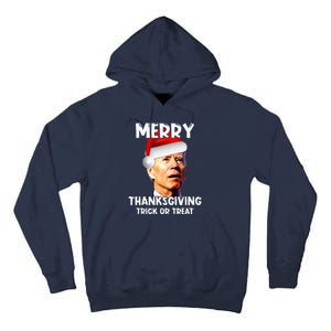 Joe Biden Santa Hat Merry Thanksgiving Christmas Tall Hoodie