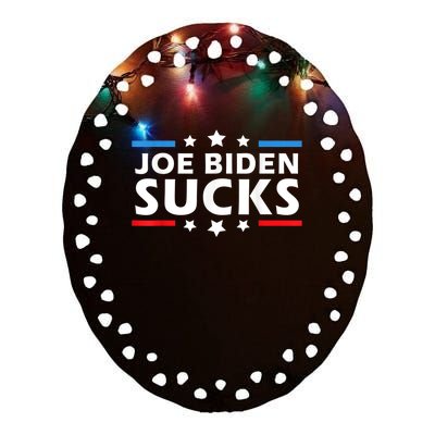 Joe Biden Sucks, Anti Biden Ceramic Oval Ornament